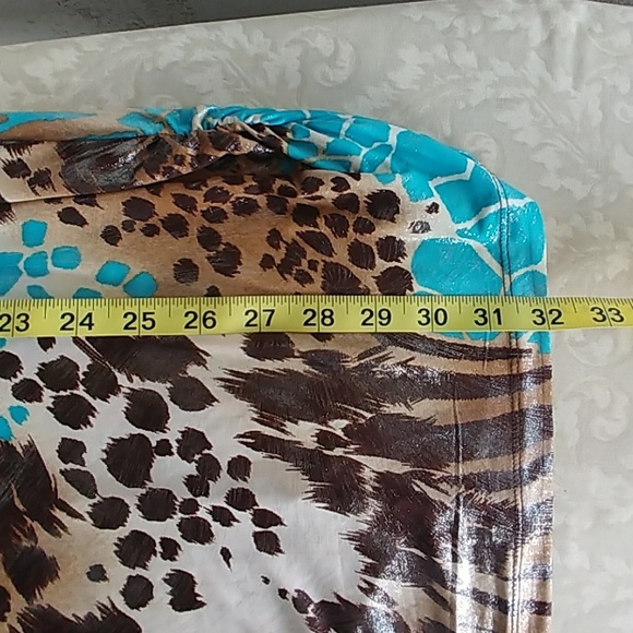 Dots Shimmery Cold Shoulder Animal Print Dress - Picture 7 of 7